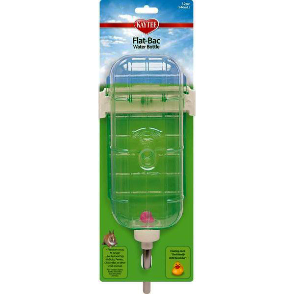 Flat-Bac Gravity Plastic & Metal Small Animal Water Bottle with Sipper Tube