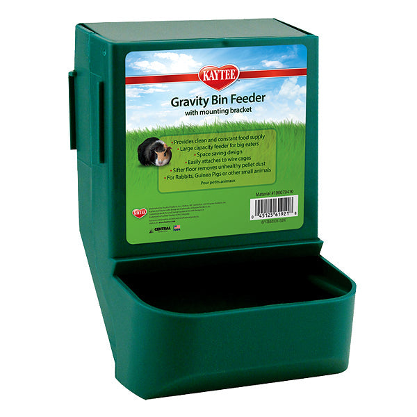 Gravity Bin Feeder Plastic Small Animal Mountable Feeder