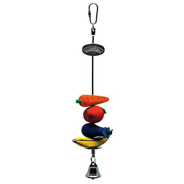 Ka-Bob Hanging Multicolor Wood Small Animal Chew Toy with Bell