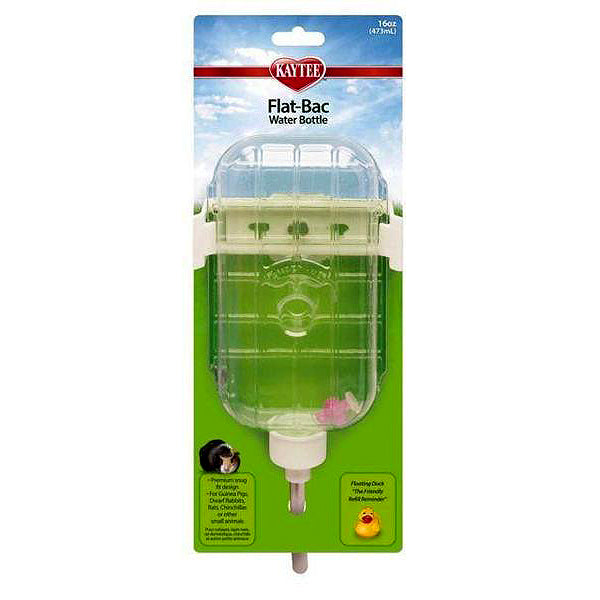 Flat-Bac Gravity Plastic & Metal Small Animal Water Bottle with Sipper Tube