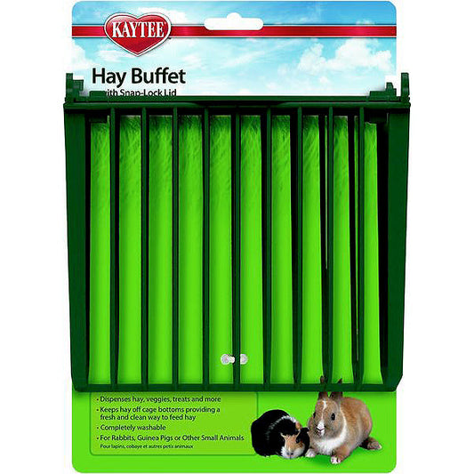 Hay Buffet with Snap-Lock Lid Mountable Small Animal Hay Feeder