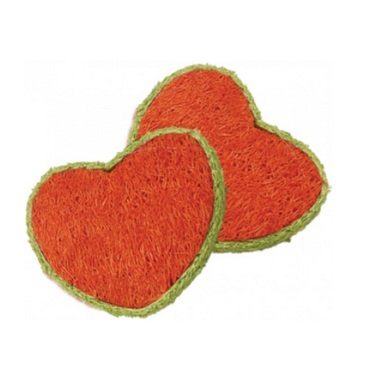 Nibbles Loofah Hearts Small Animal Chew Toys