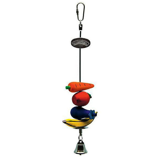Ka-Bob Hanging Multicolor Wood Small Animal Chew Toy with Bell