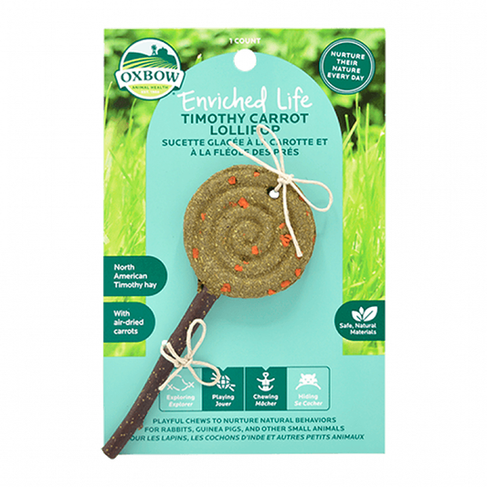 Enriched Life Timothy Lollipop with Air-Dried Carrots Small Animal Chew Toy
