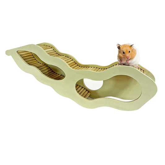 NativeCritter Underground Cave Semi-Enclosed Wood Hideout Small Animal Habitat Addition
